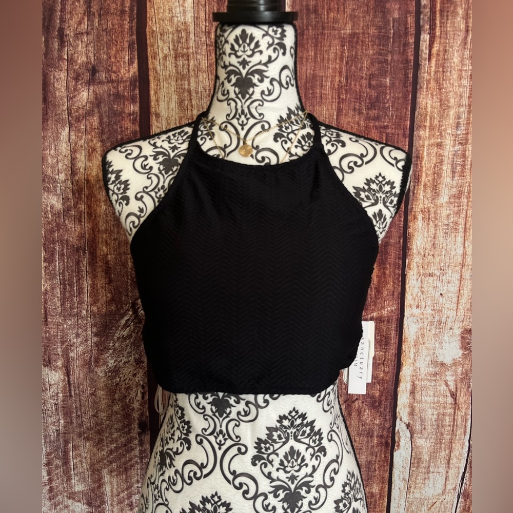 Sanctuary | NWT On The Water High Neck Halter Swimsuit Top - Picture 2 of 8